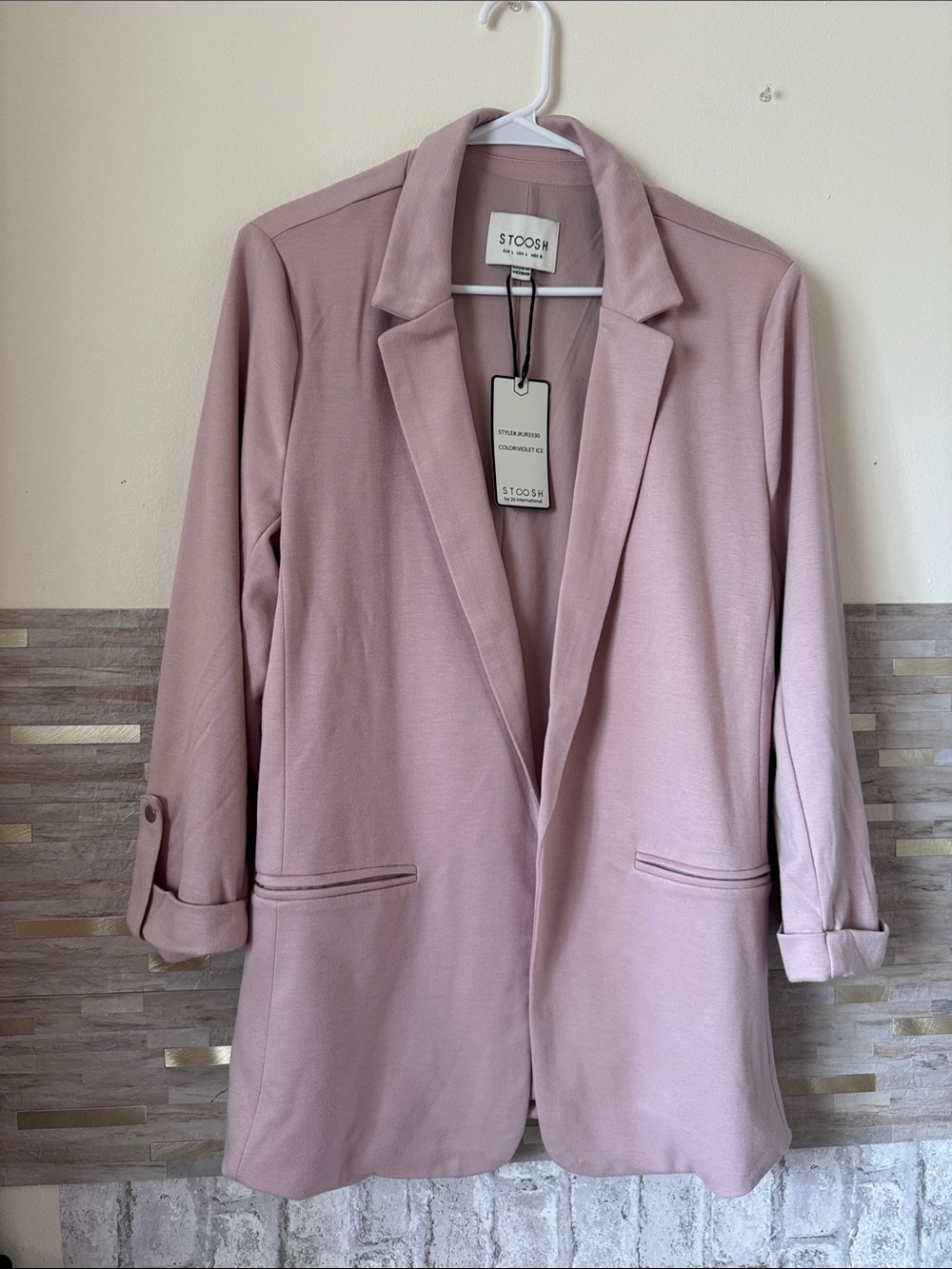 Stoosh Dusty Rose Longline Blazer